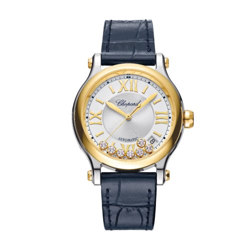 Happy-Sport,-geelgoud-met-staal,-7-bewegende-diamanten-0.35-ct.,-ø-36-mm