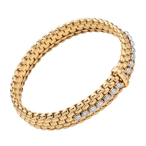 armband-Panorama-Flex'it,-geelgoud-bezet-met-briljant-0.26-ct