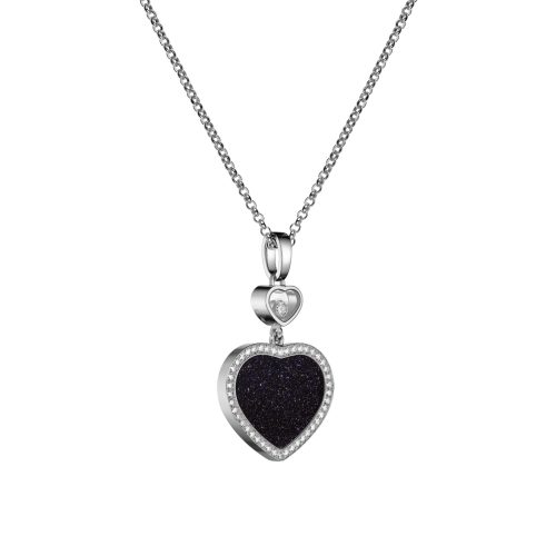 collier-Happy-Hearts,-witgoud-met-44-diamanten-0.19-ct.,--en-1-bewegende-diamant-0.05-ct.-en-blauwe-aventurine
