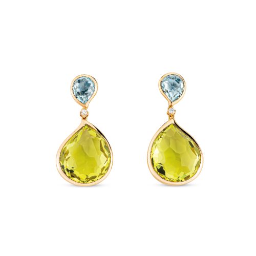 oorsieraden,-roségoud-bezet-met-lemon--quartz,-blue-topaas-en-briljant-0.06-ct