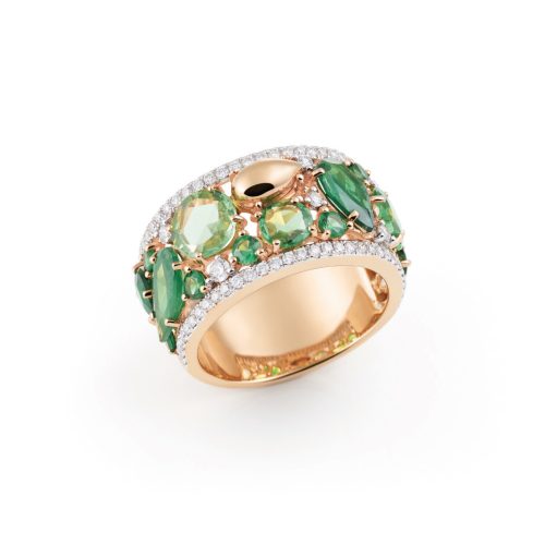 ring-Candy,-roségoud-bezet-met-tsavoriet-en-briljant-0.67-ct