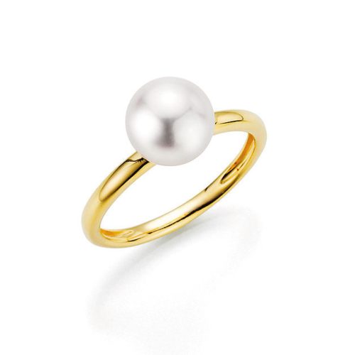 ring-New-Basics,-geelgoud-met-Akoya-parel
